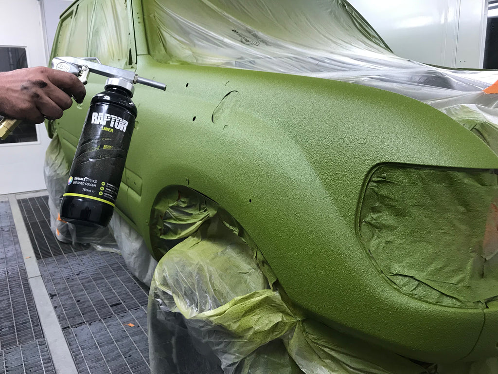 Raptor Coating Applying On Car